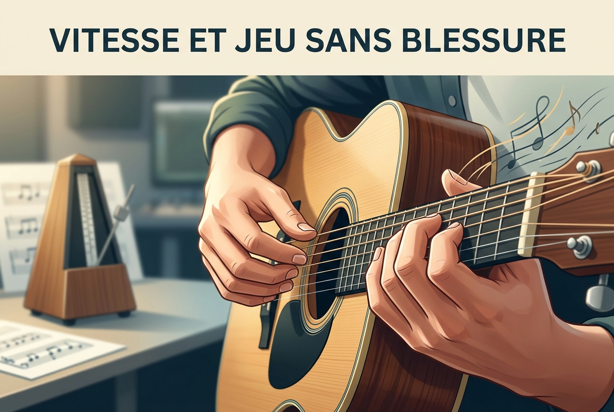 Le fingerpicking rapide commence douloureusement lentement