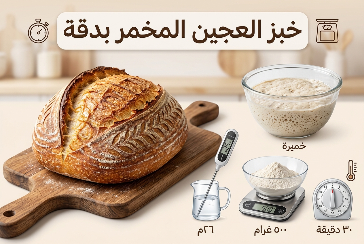 القياسات الدقيقة والتوقيت يضمنان خبز العجين المخمر المثالي في كل مرة