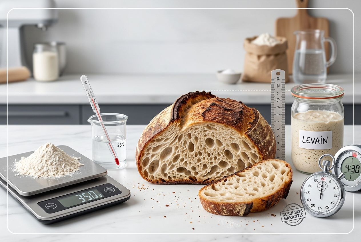 Mesures Précises et Timing Garantissent un Pain au Levain Parfait à Chaque Fois