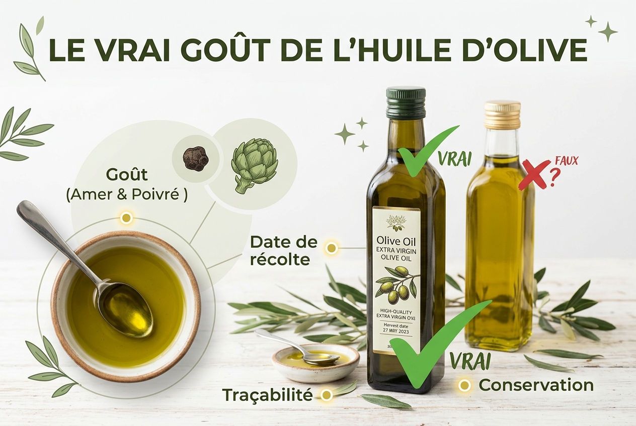 Amer et poivré signifie que votre huile d'olive est authentique