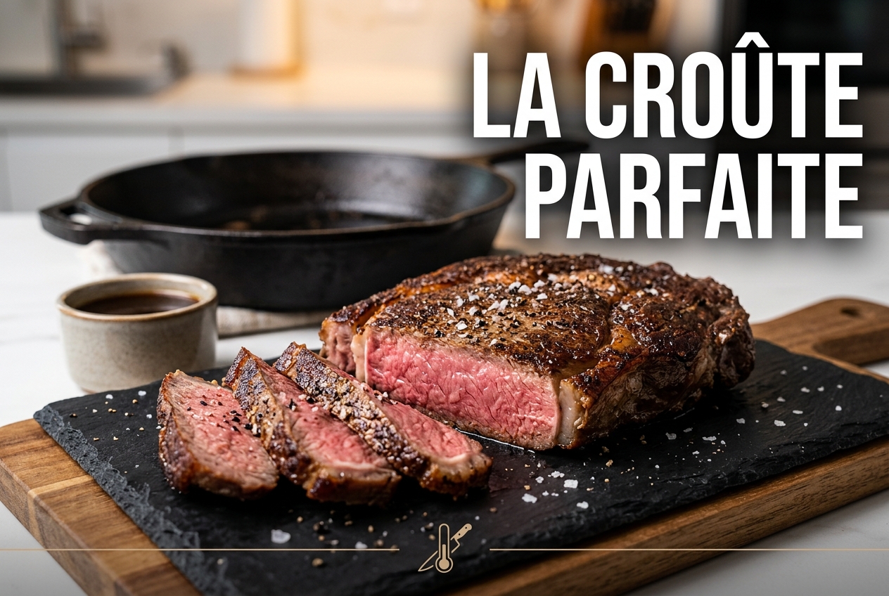 Une surface sèche et une chaleur féroce font le steak