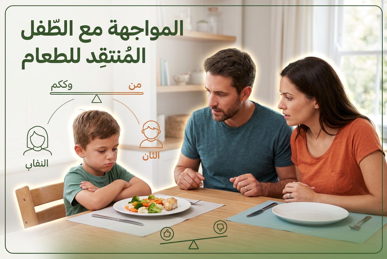 المواجهة مع الطفل المُنتقِد للطعام على مائدة العشاء