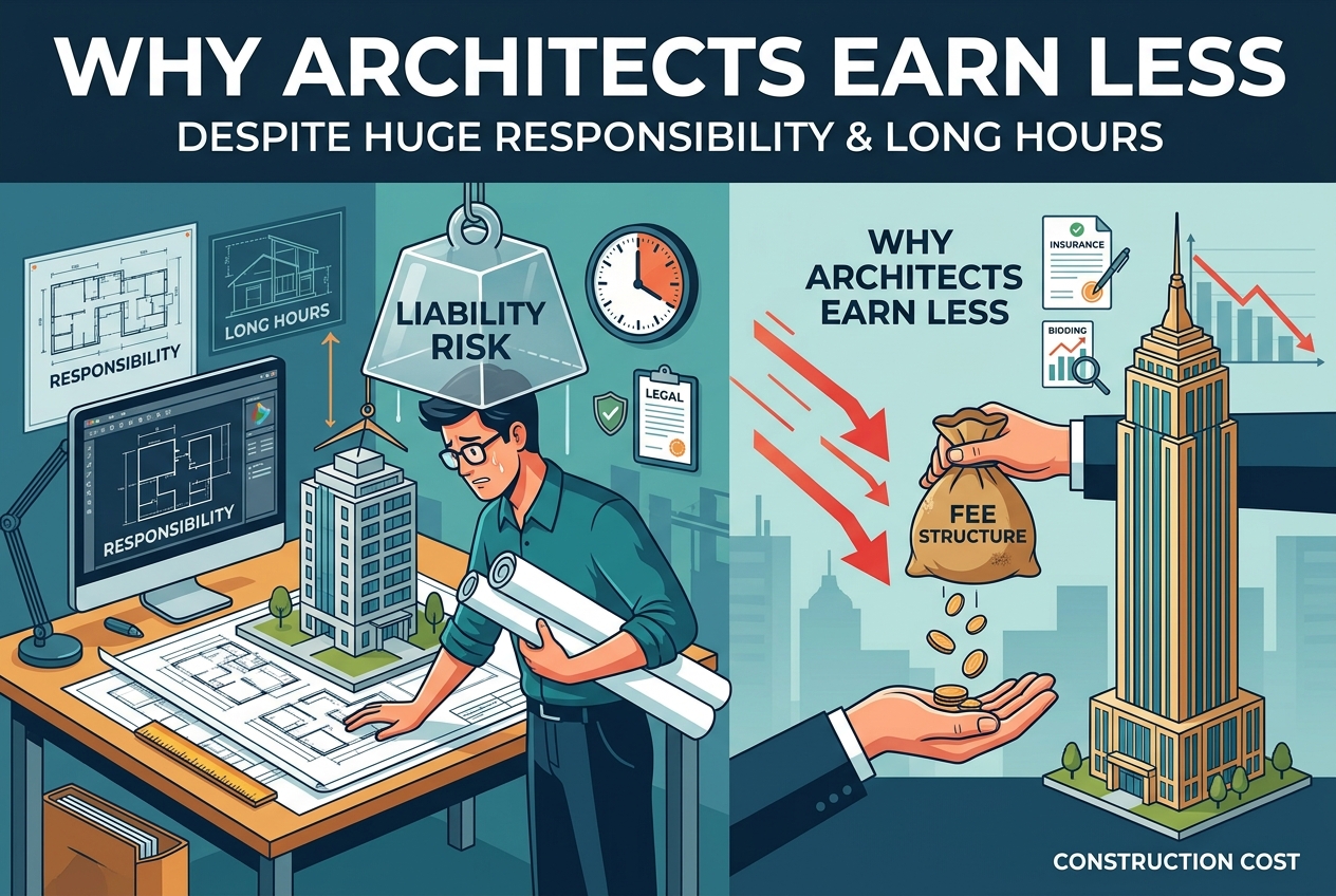 Pourquoi les architectes gagnent moins malgré d'énormes responsabilités et de longues heures