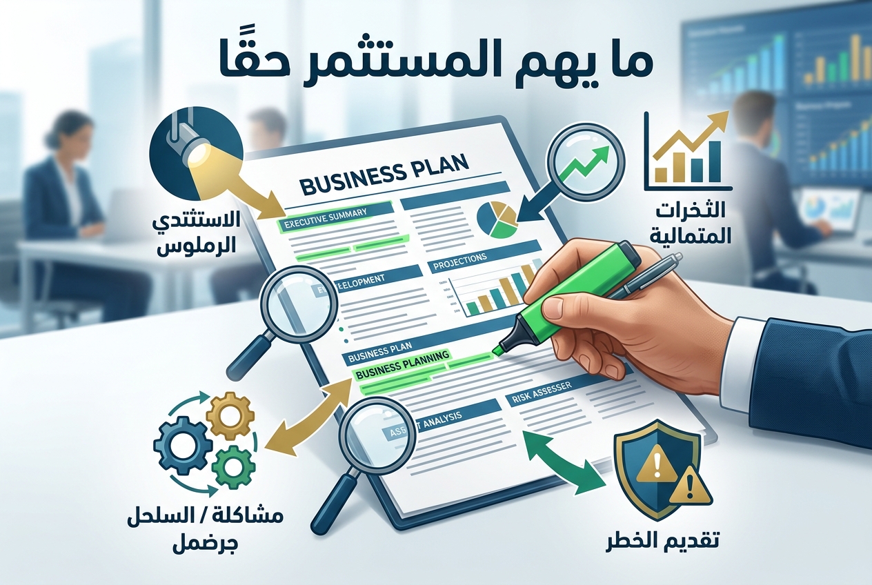 ما الذي يقرأه المستثمرون فعليًا في خطة عملك