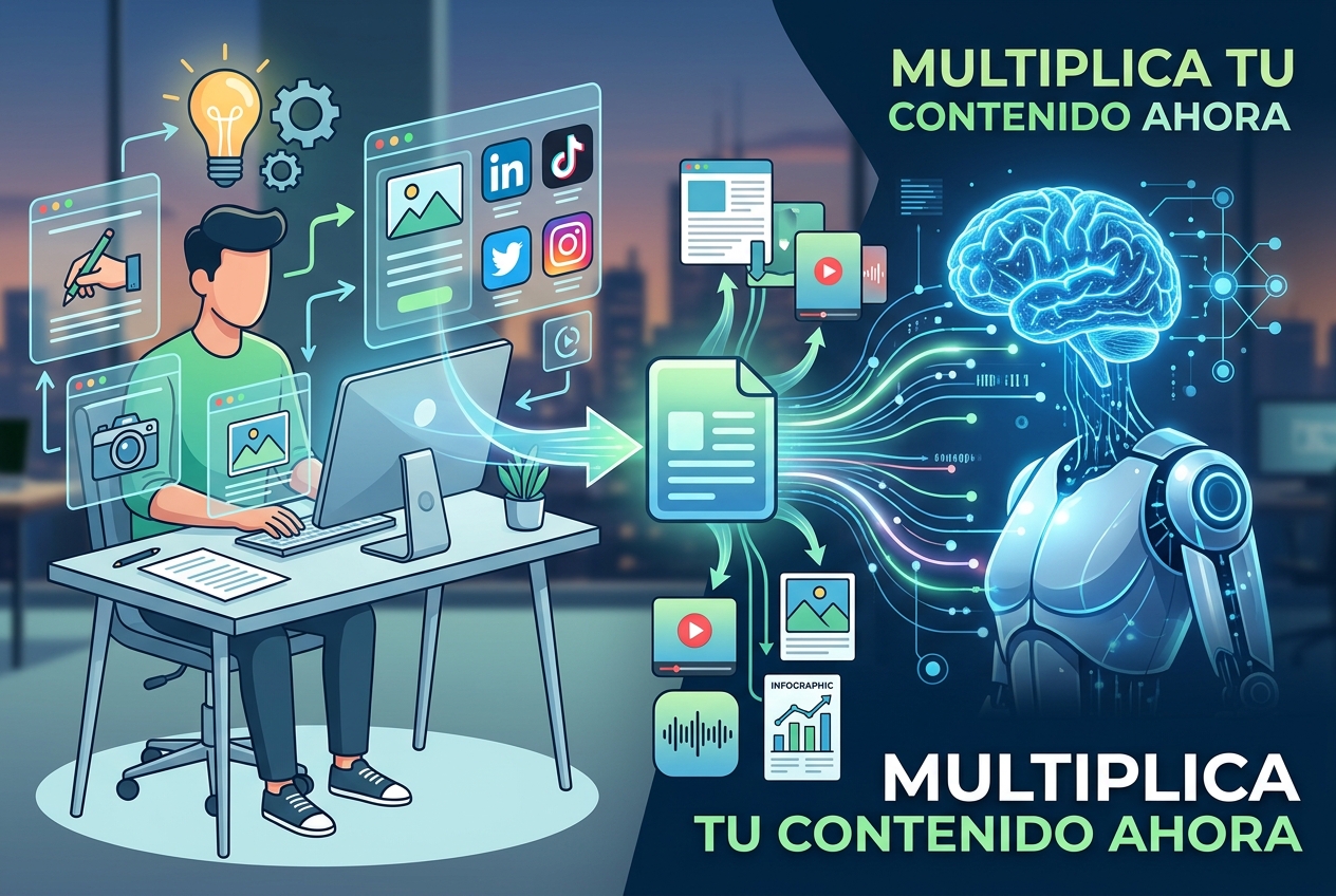 Convierte una publicación en diez solo con trabajo en equipo humano-IA