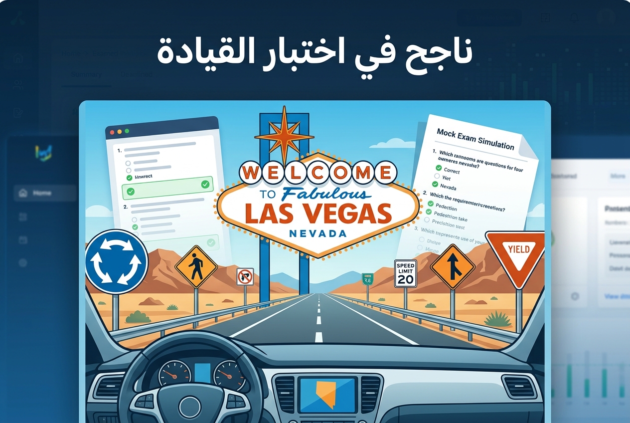 اجتياز اختبار المعرفة الخاص بإدارة المركبات في نيفادا