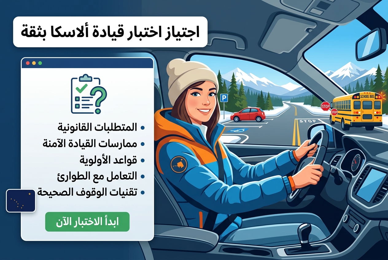 اجتياز اختبار المعرفة لرخصة قيادة ألاسكا