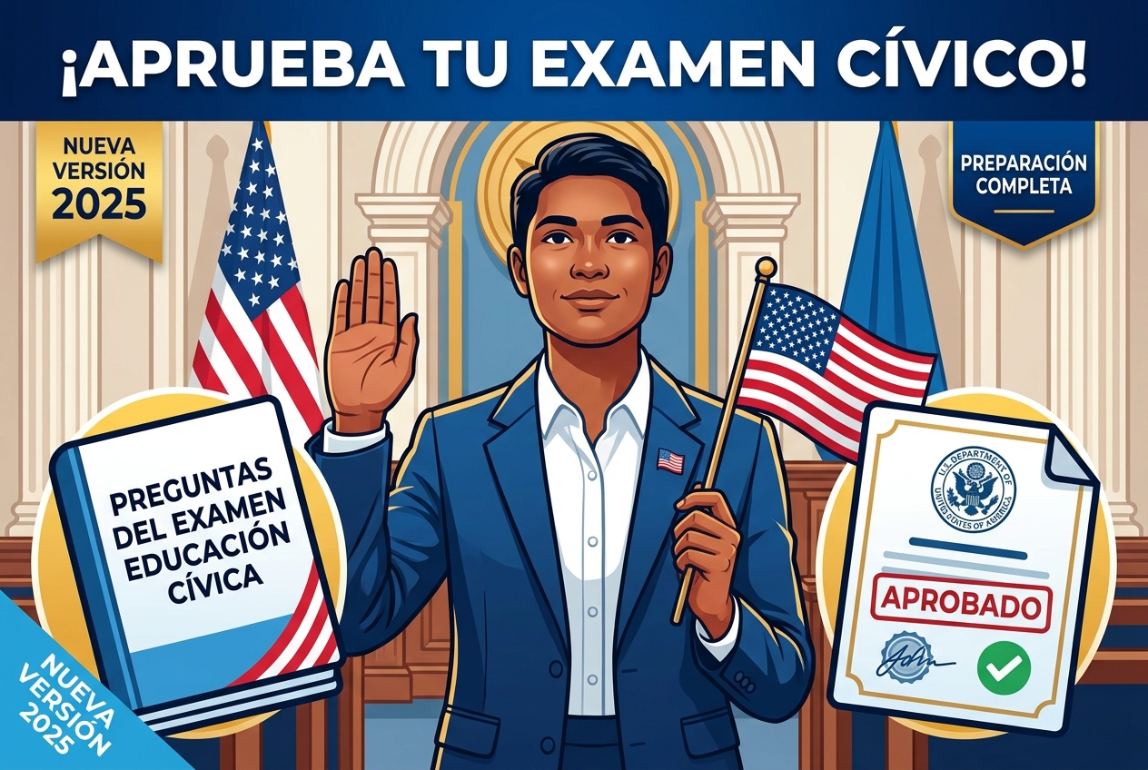 Aprueba el examen de educación cívica para la ciudadanía estadounidense 2025