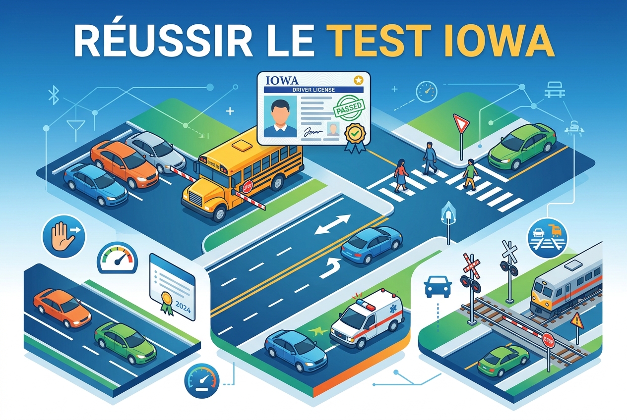 Réussir le test de connaissances pour le permis de conduire de l'Iowa