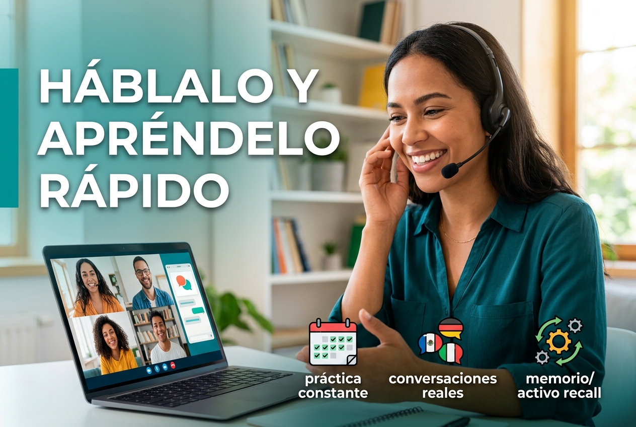 La práctica constante y las conversaciones reales son clave para aprender un idioma rápido