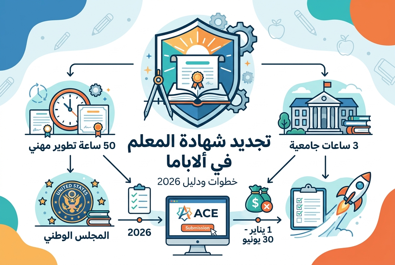 حافظ على شهادة المعلم المحترف في ألاباما لعام 2026