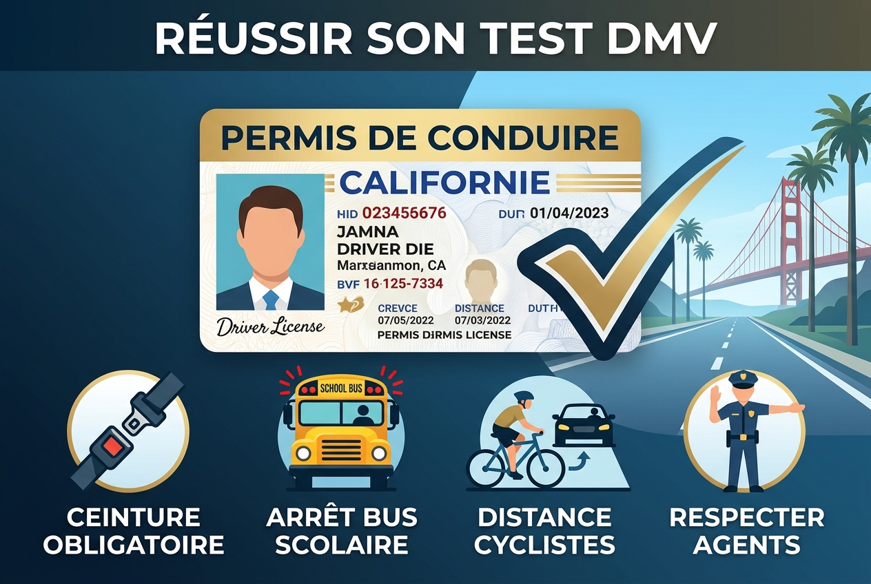 Réussir le test de connaissances pour le permis de conduire en Californie
