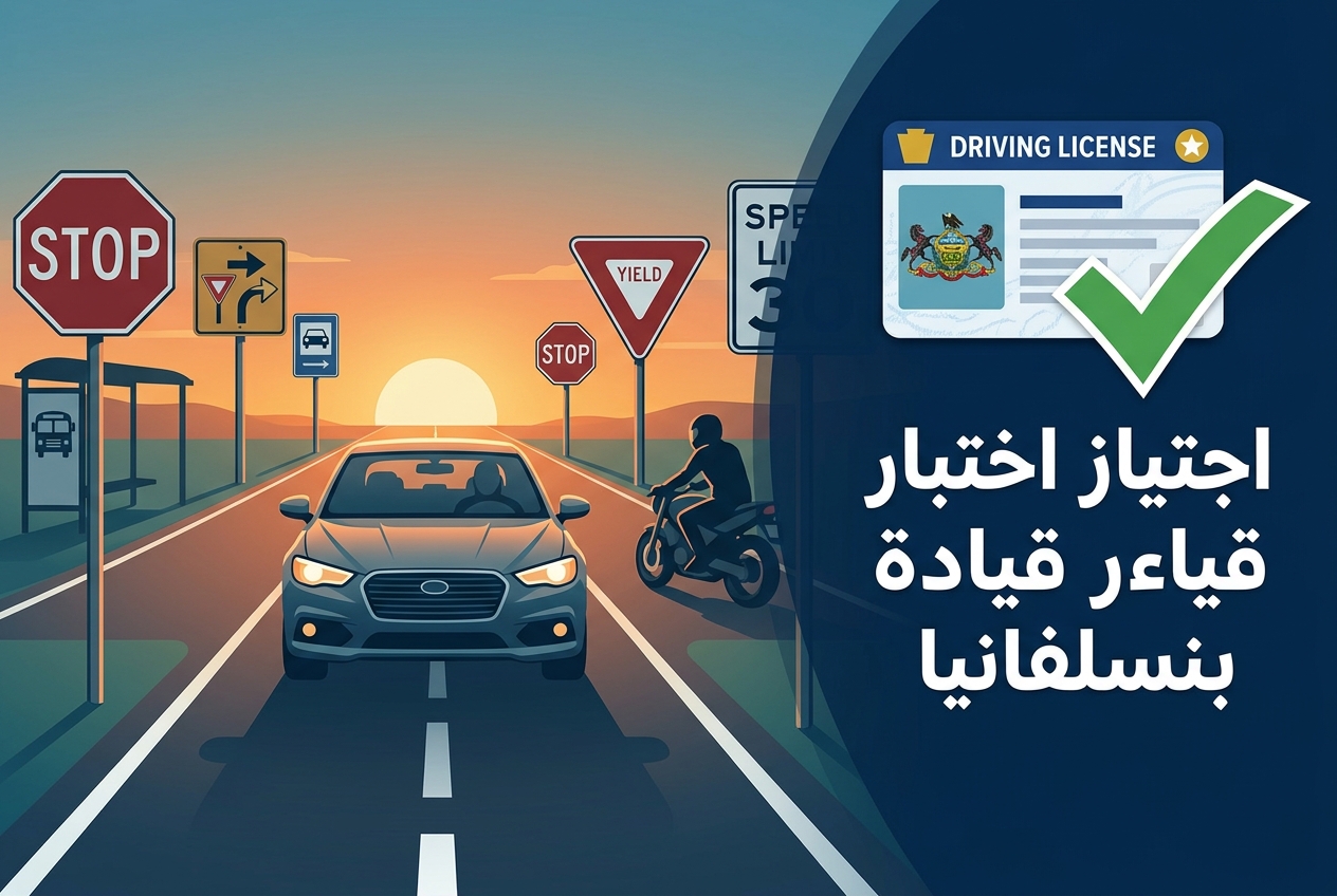 اجتياز اختبار المعرفة لرخصة القيادة في بنسلفانيا