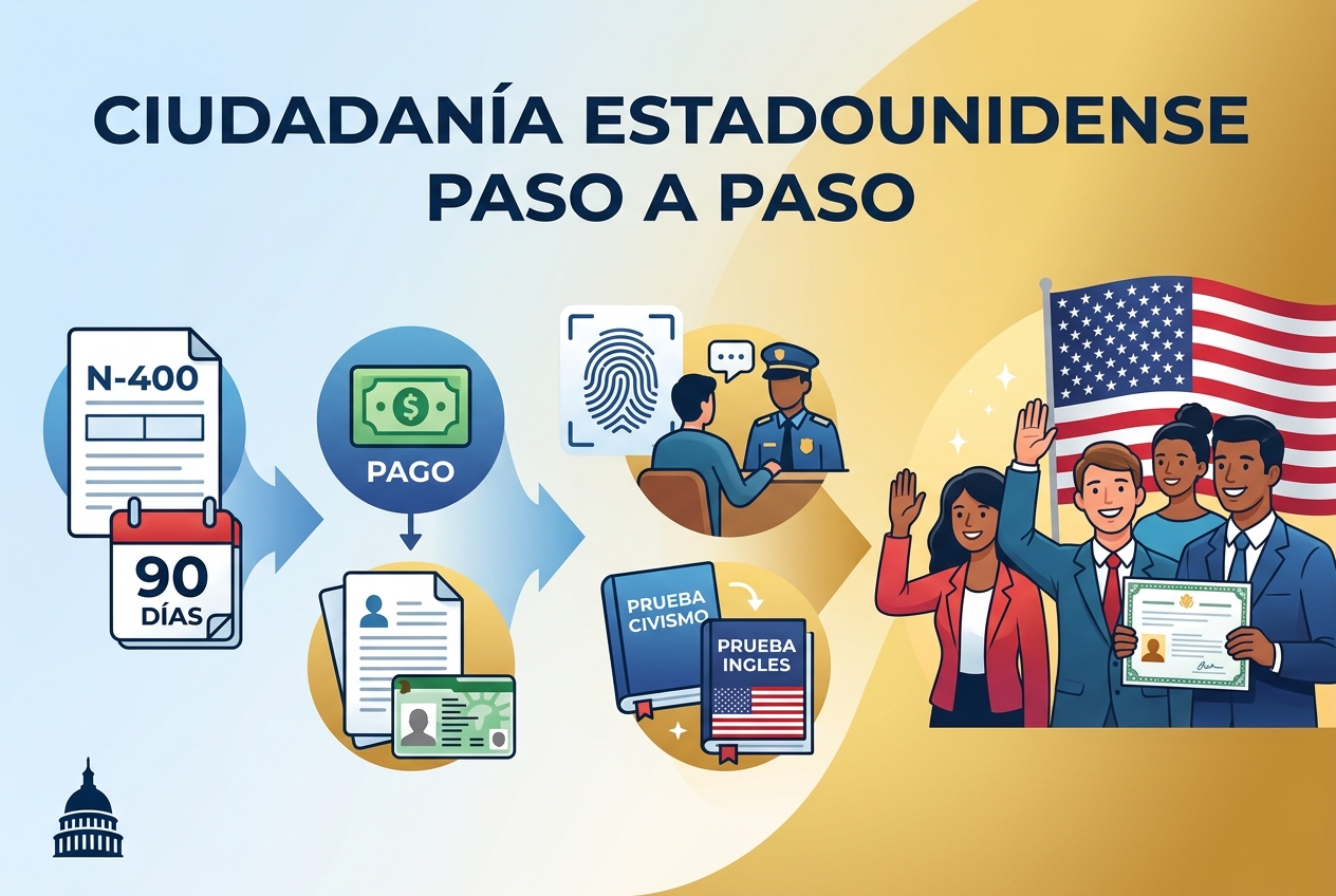 Completa el proceso de naturalización en EE. UU. desde el Formulario N-400 hasta el Juramento