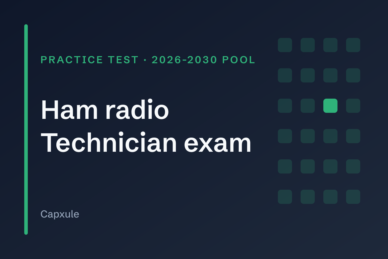 Ham radio Technician exam (2026-2030 pool): practice test with the NCVEC questions