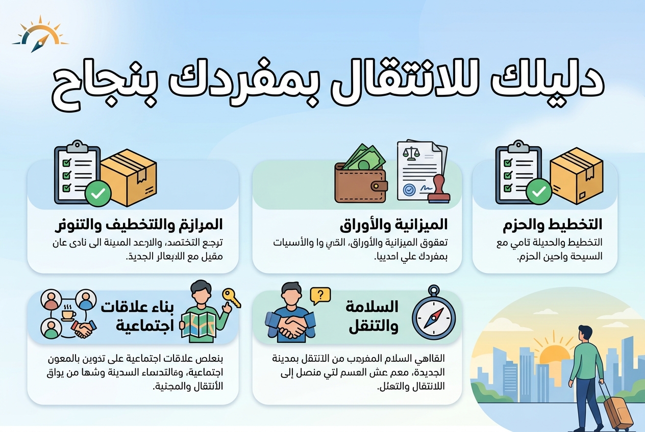 الانتقال إلى مدينة جديدة بدون أي مساعدة