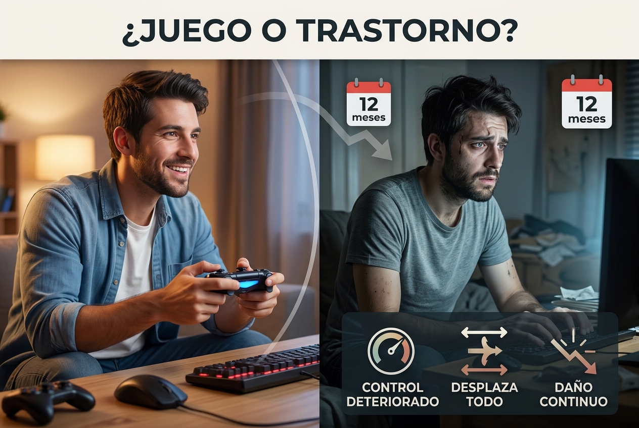 ¿Cuándo cruza el juego la línea hacia un trastorno real?