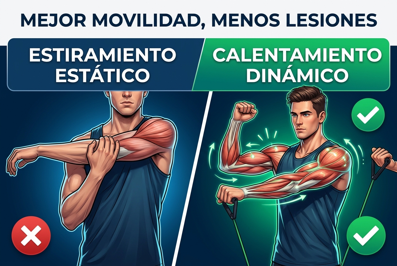 Los calentamientos dinámicos de hombro superan al estiramiento estático para la prevención de lesiones
