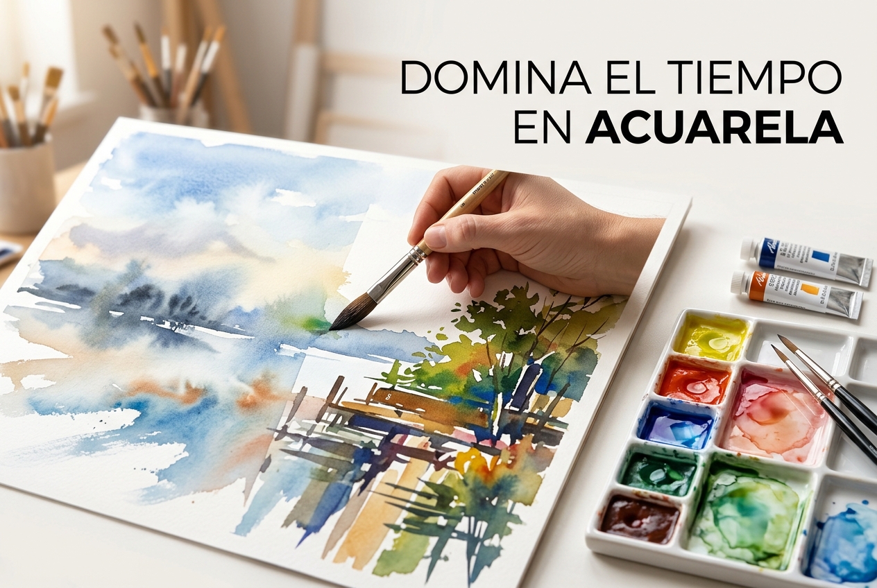 Las grandes acuarelas se hacen mientras el papel se seca