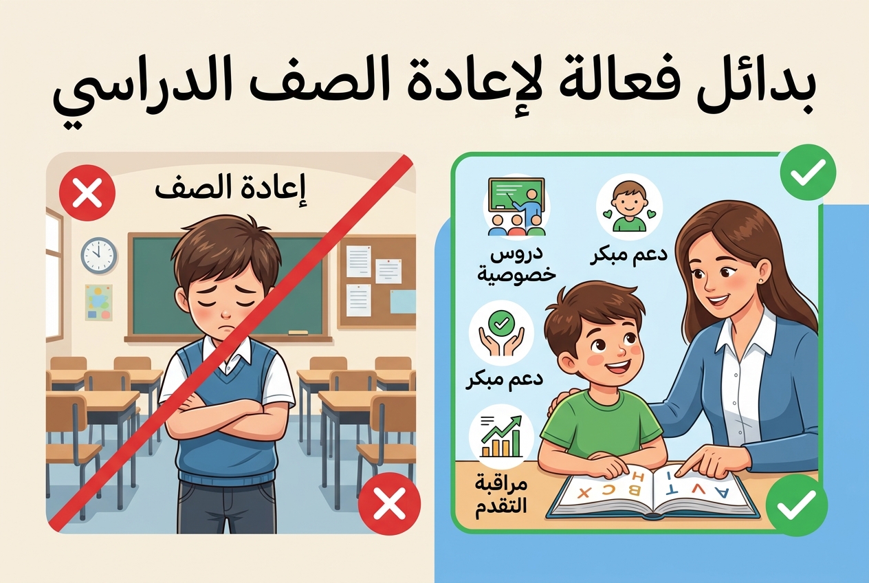 إعادة طفل إلى الصف السابق نادراً ما تحل المشكلة