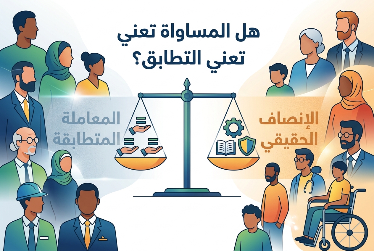 هل يعني معاملة الناس على قدم المساواة معاملتهم بنفس الطريقة؟