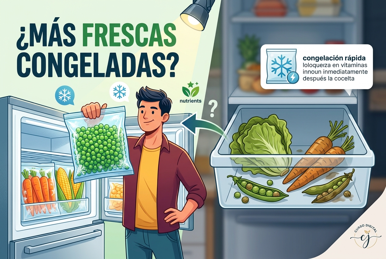 Las verduras congeladas son más frescas que las frescas