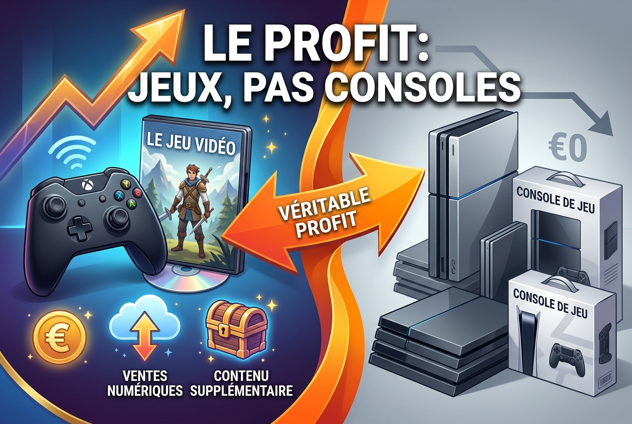 Les créateurs de jeux comptent sur la vente de logiciels, pas sur le matériel, pour gagner de l'argent