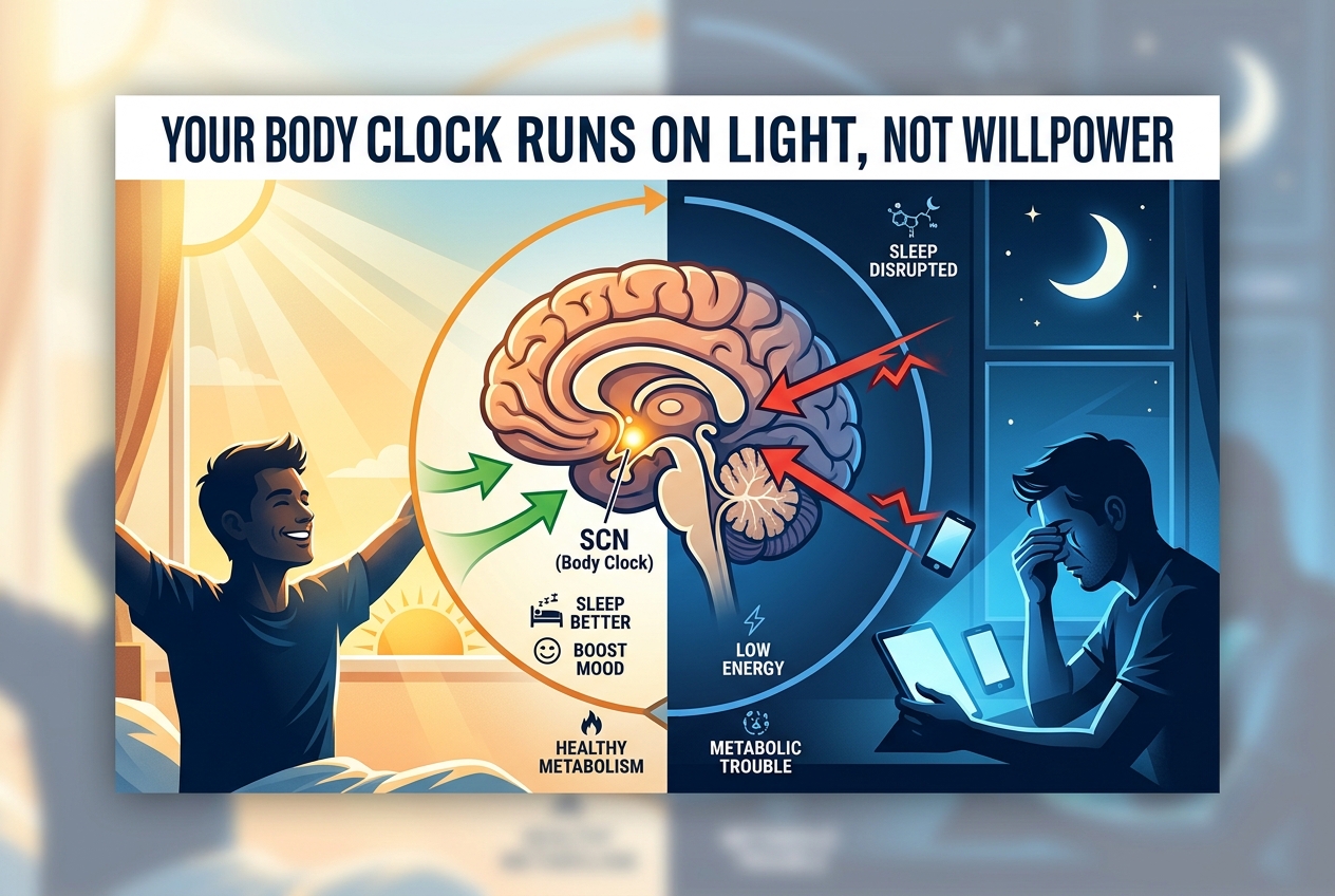 Your Body Clock Runs on Light, Not Willpower