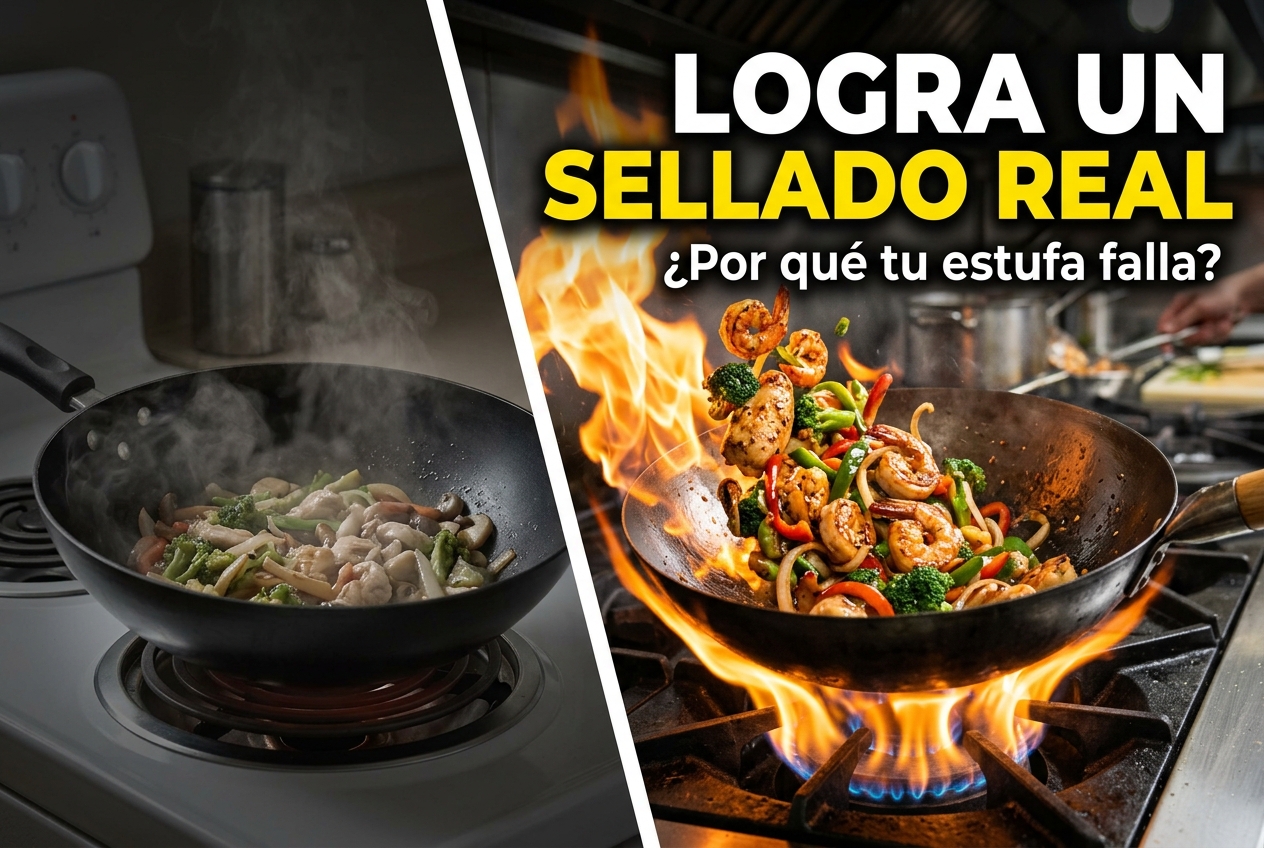 Deja de culpar a la receta. Tu estufa está arruinando tu salteado.