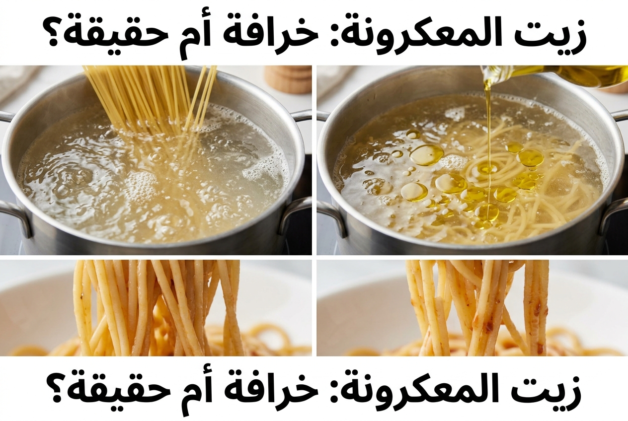 ما الذي يفعله الزيت في ماء المعكرونة فعليًا