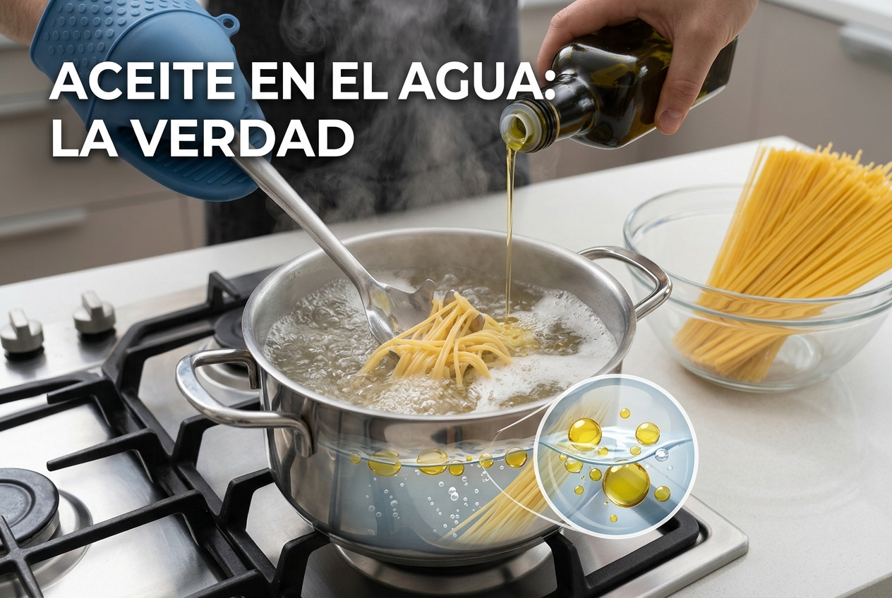 Lo que realmente hace el aceite en el agua de tu pasta