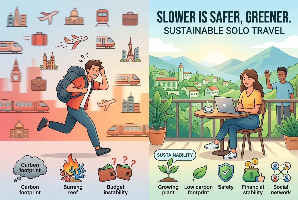 Staying Longer Makes Solo Nomad Life Safer and Greener