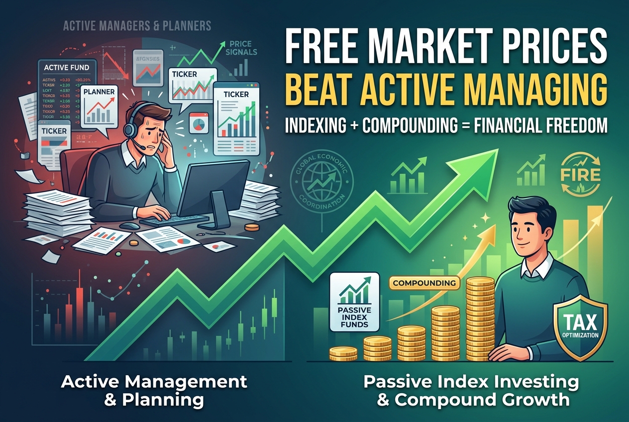 Free Market Prices Beat Active Investing and Planning Every Time