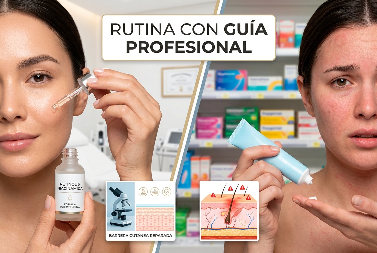 Cuidado de la piel personalizado con retinol y niacinamida requiere orientación experta