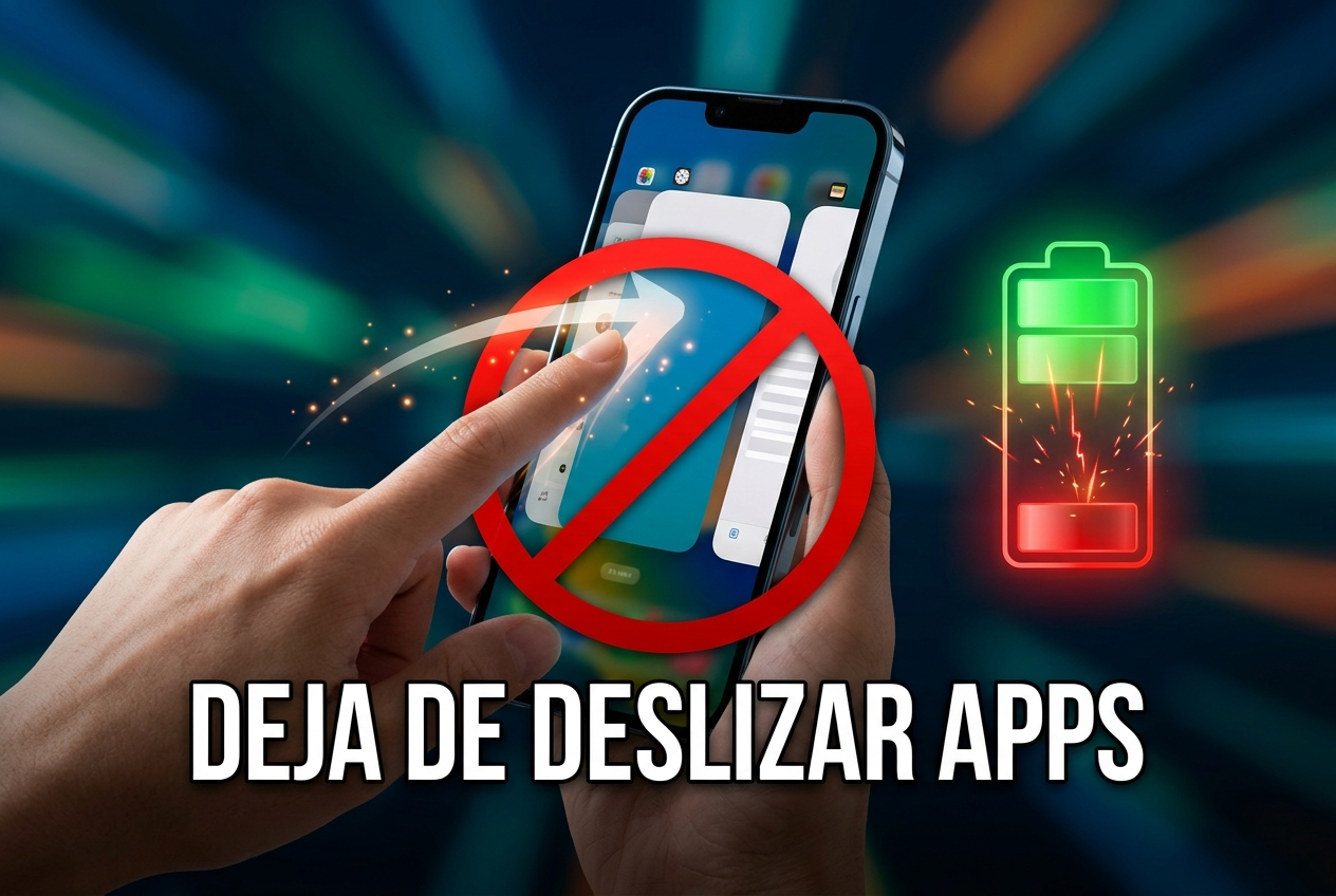 Cerrar aplicaciones deslizando puede estar agotando tu batería