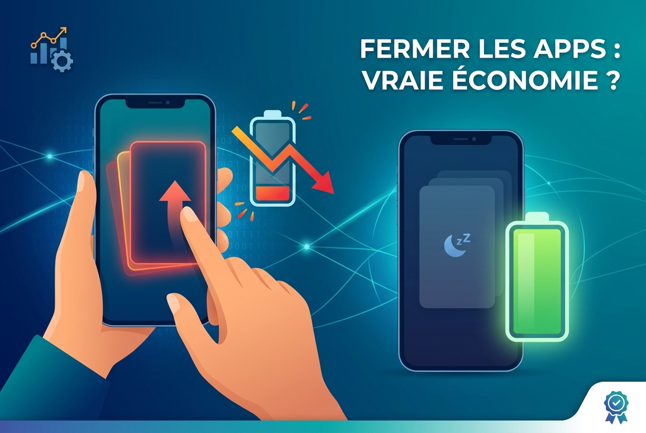 Fermer les applications en les balayant pourrait décharger votre batterie