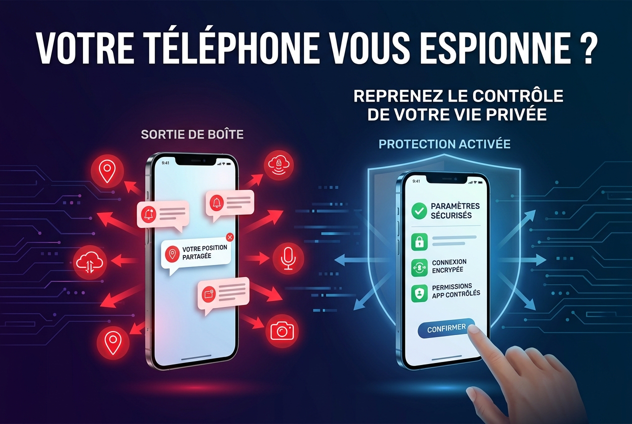 Les paramètres avec lesquels votre téléphone est livré ne vous protègent pas
