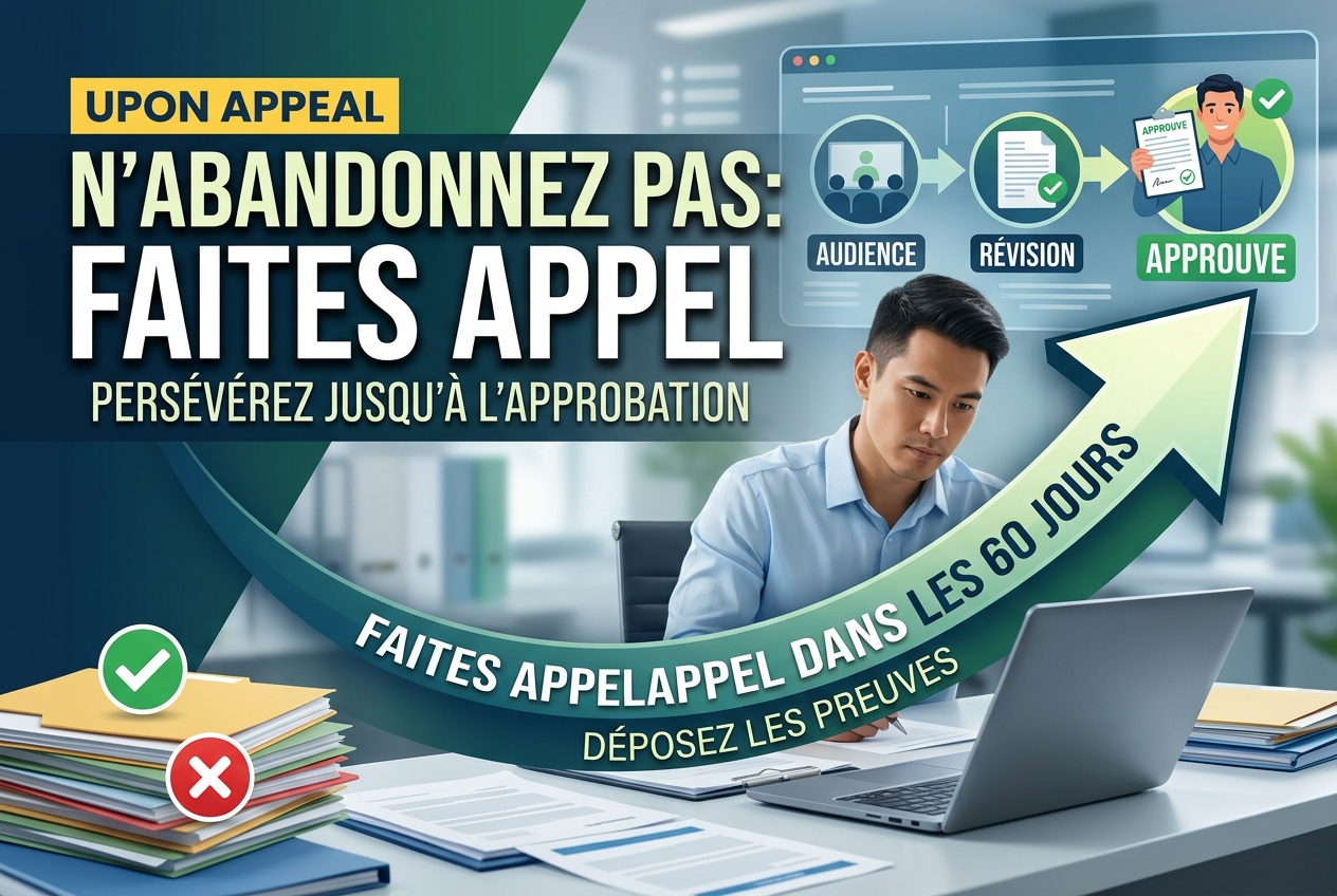 Continue à contester chaque refus pour obtenir des prestations d'invalidité de la Sécurité sociale
