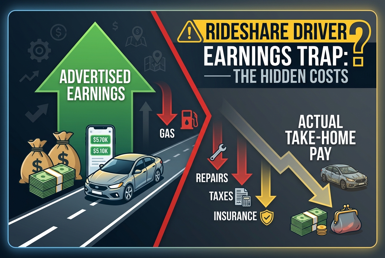 Rideshare Drivers Earn Much Less After Paying for Gas, Repairs, and Taxes