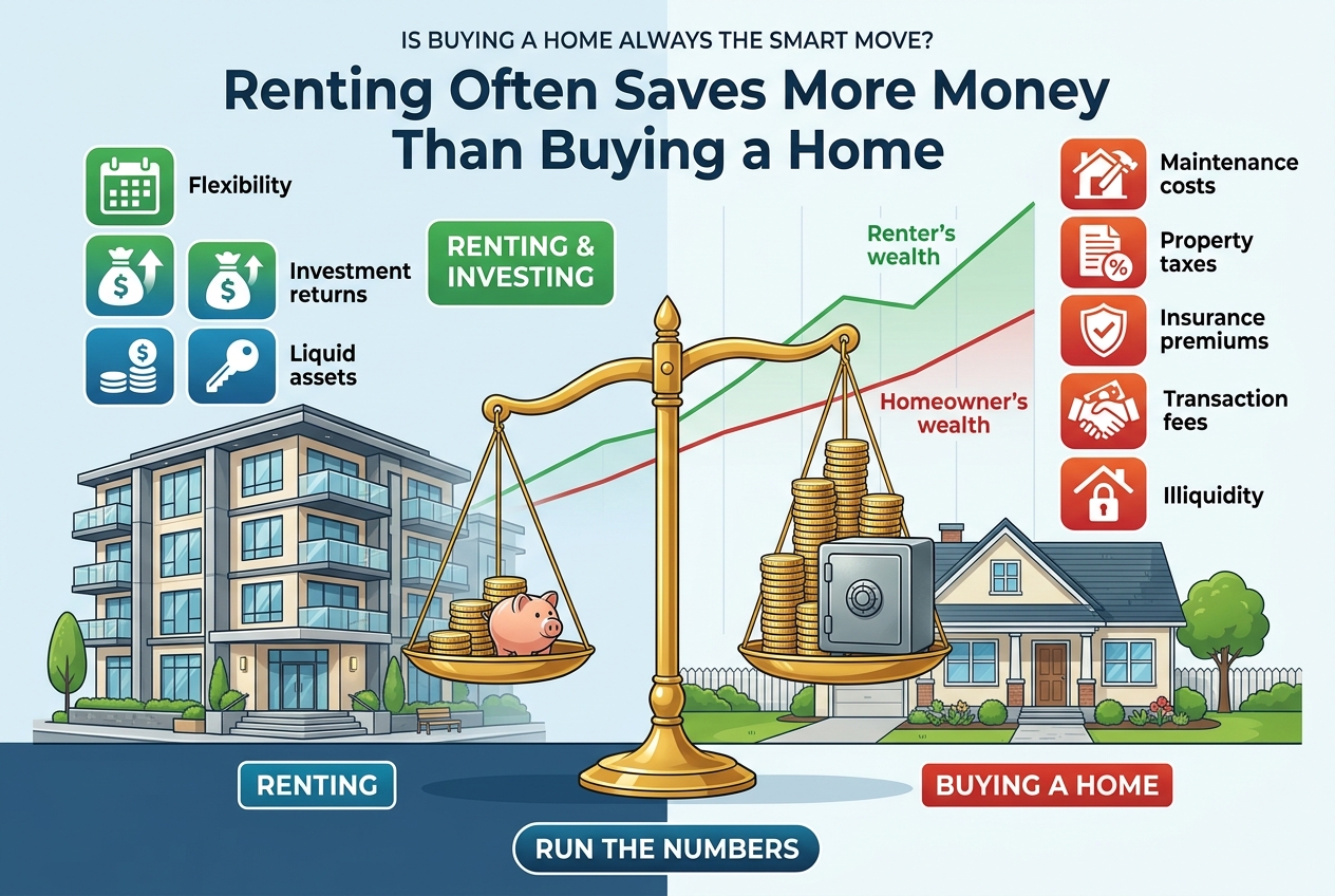 Renting Often Saves More Money Than Buying a Home