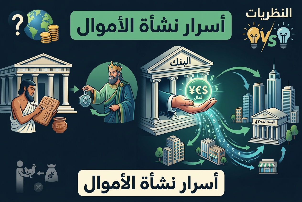 المال لم يبدأ بالمقايضة، والبنوك لا تقرض الودائع