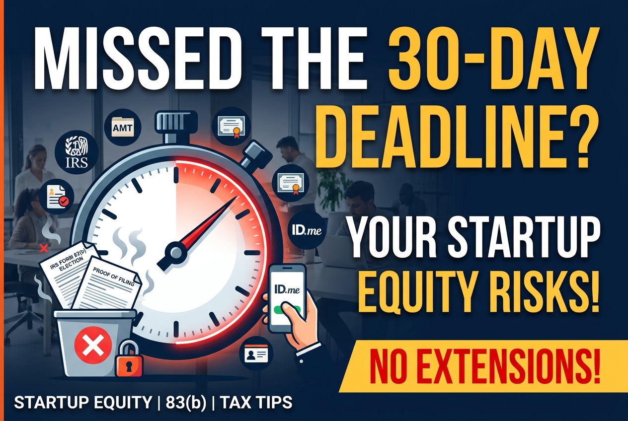 Missing the 30-Day Deadline for Startup Equity Taxes Means Losing Your Chance Forever