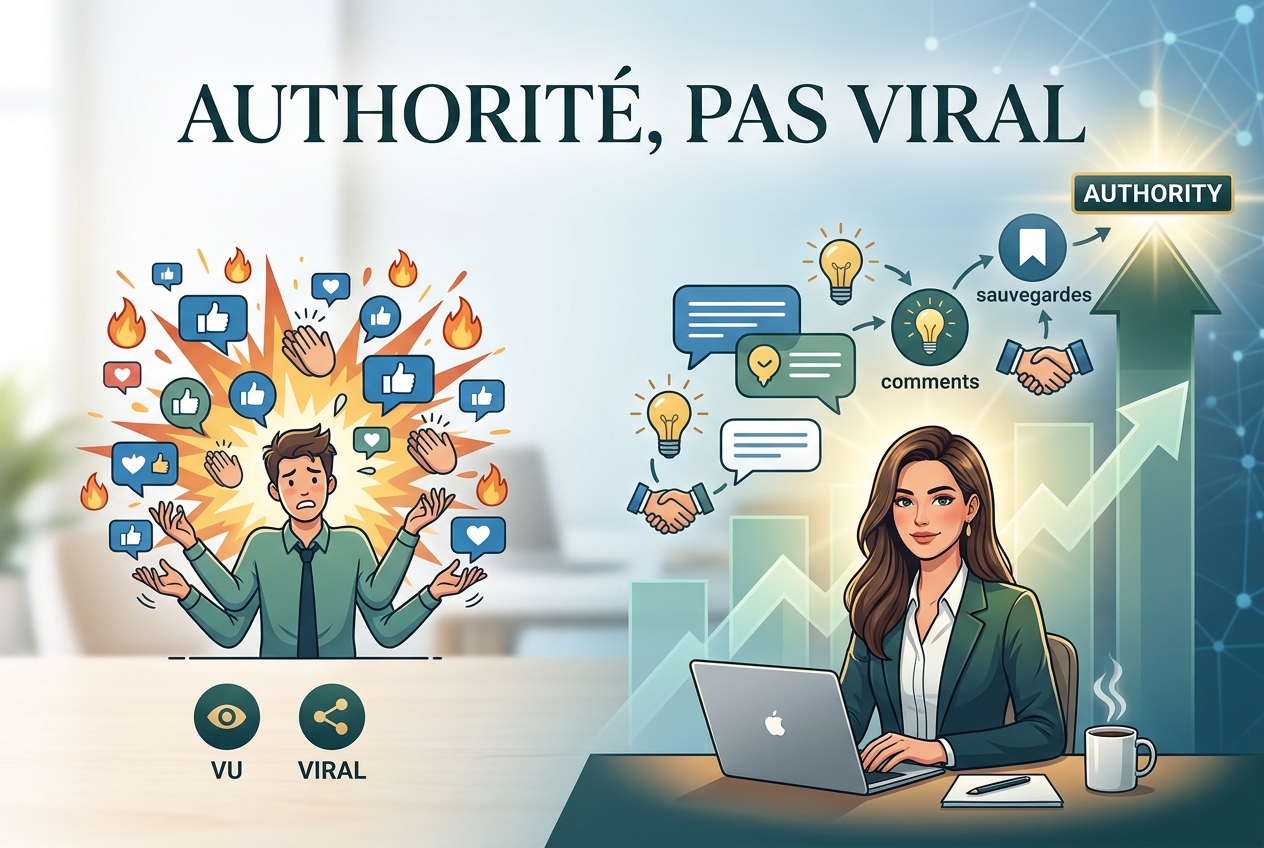 Un contenu LinkedIn cohérent et authentique construit une autorité professionnelle, pas des posts viraux